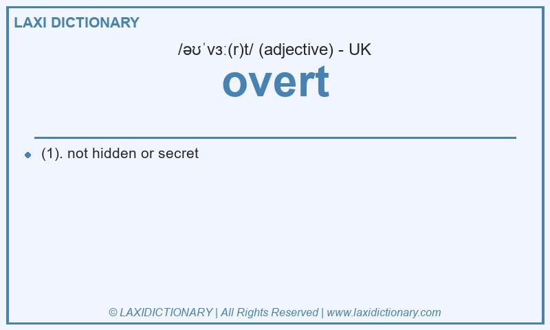 Definition overt in British English