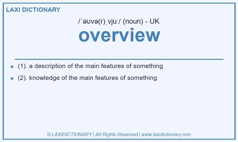 Definition overview in British English