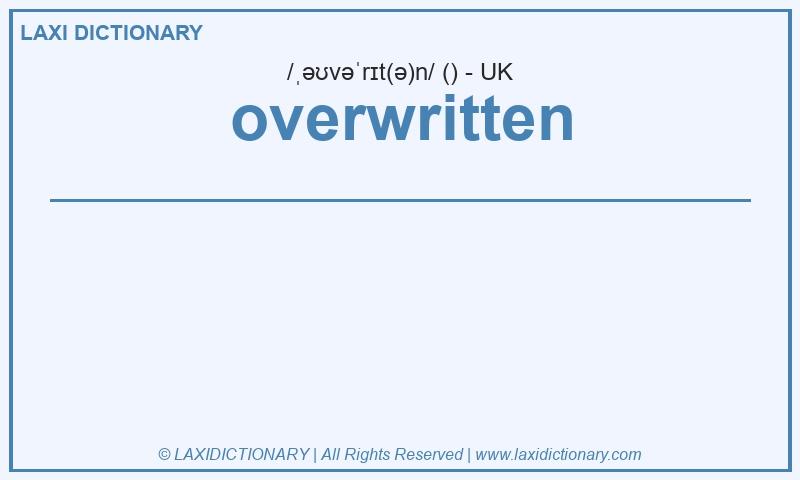 Definition overwritten in British English