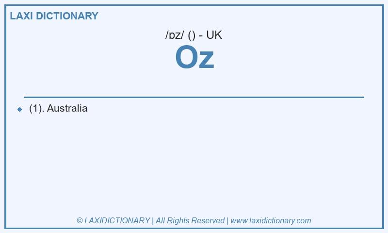 Definition Oz in British English