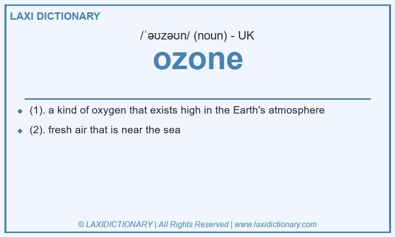 Definition ozone in British English