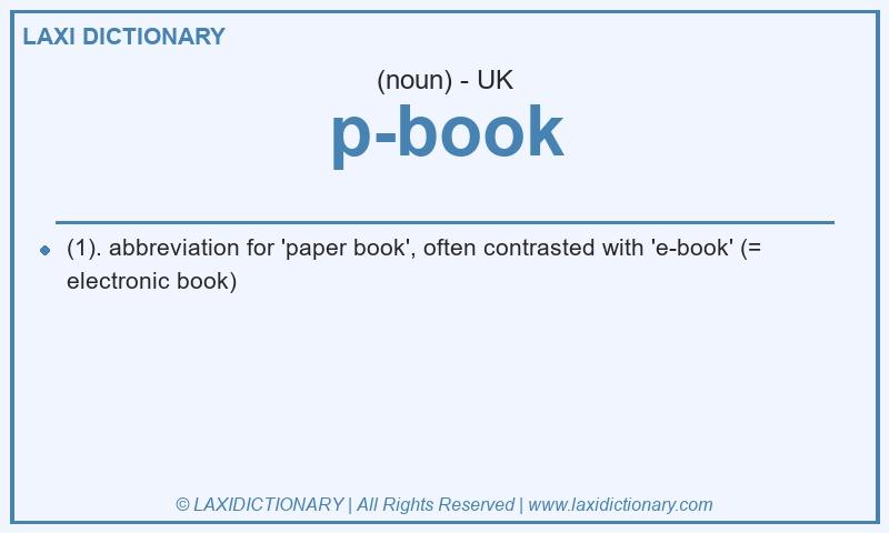 Definition p-book in British English