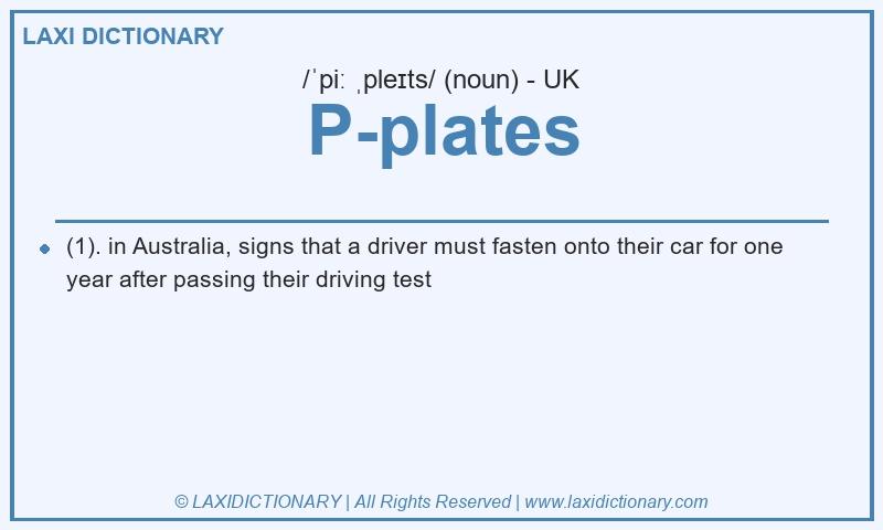 Definition P-plates in British English
