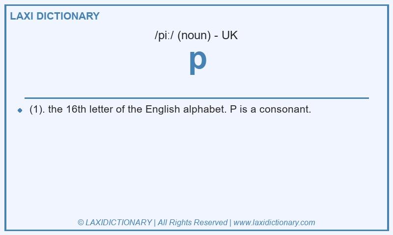 Definition p in British English