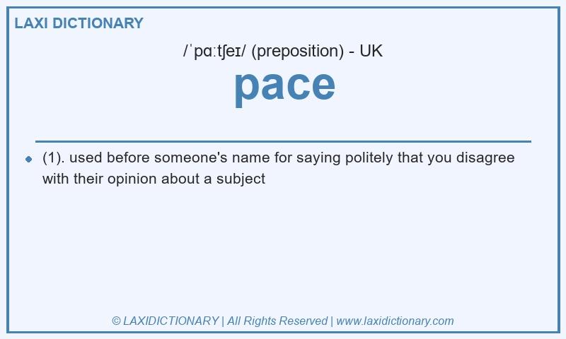 Definition pace in British English
