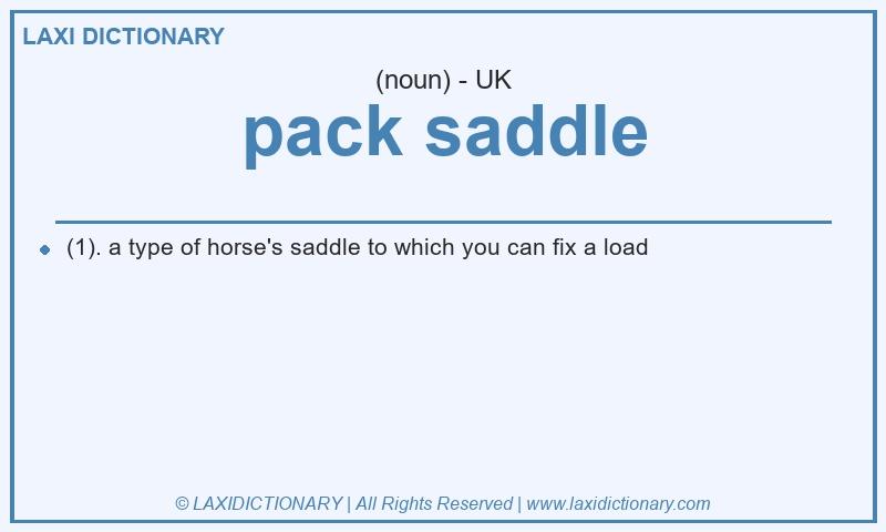 Definition pack saddle in British English