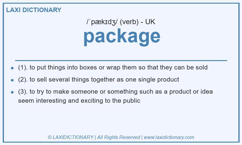 Definition package in British English