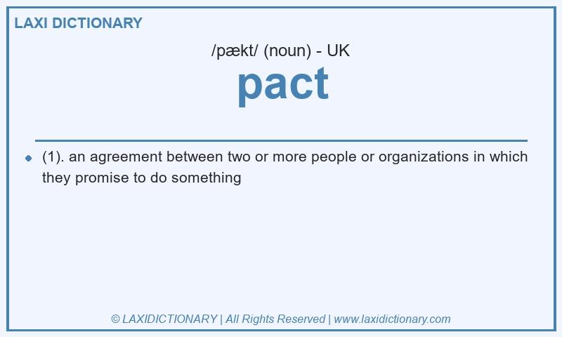 Definition pact in British English