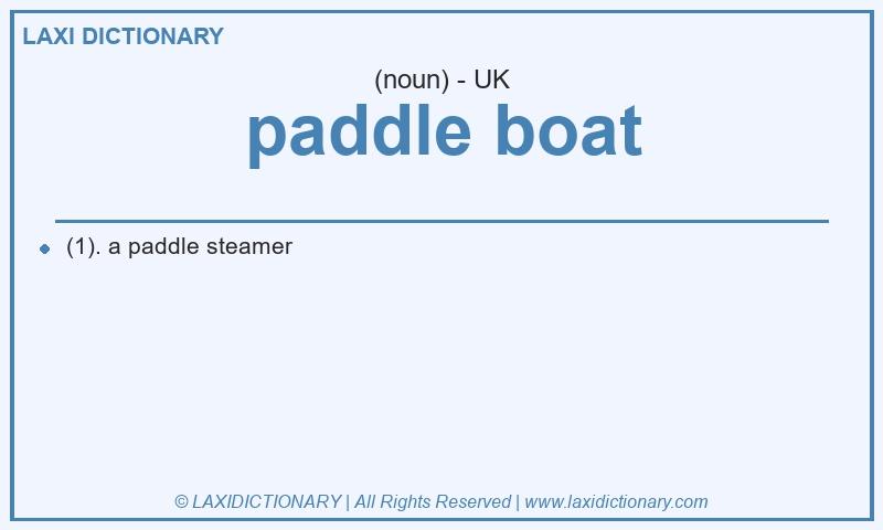 Definition paddle boat in British English