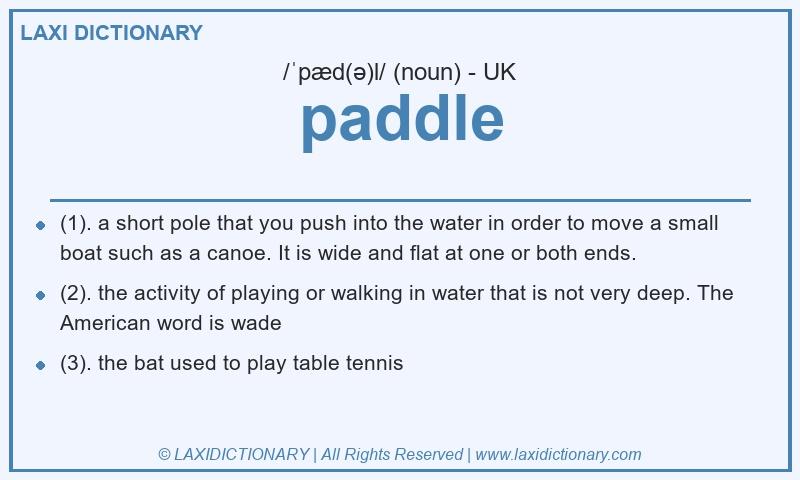 Definition paddle in British English