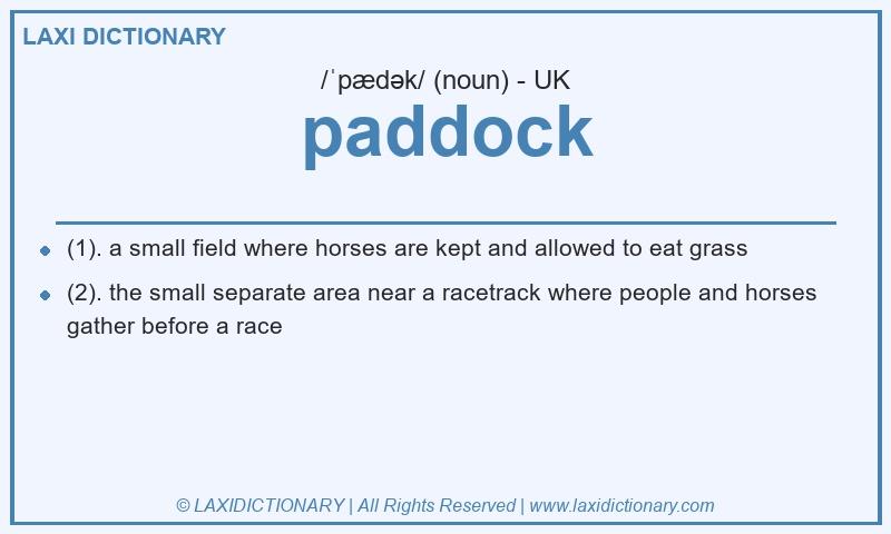 Definition paddock in British English