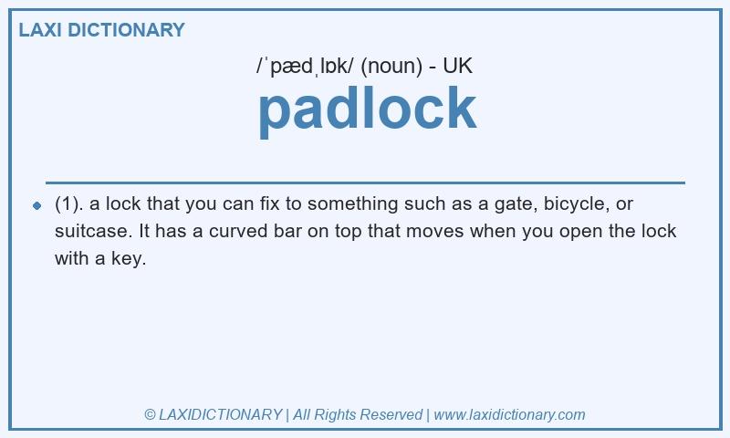 Definition padlock in British English