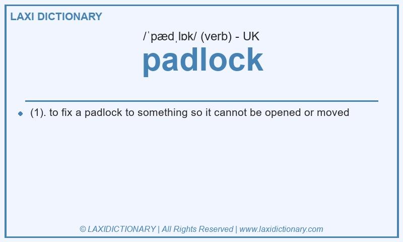 Definition padlock in British English
