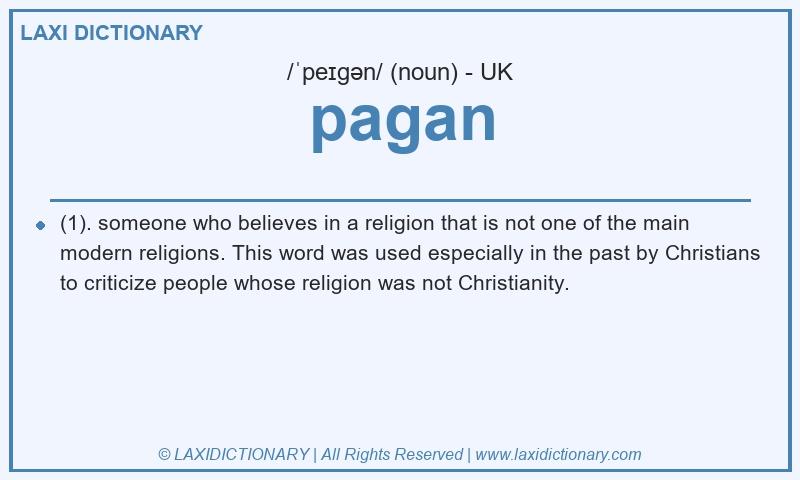 Definition pagan in British English