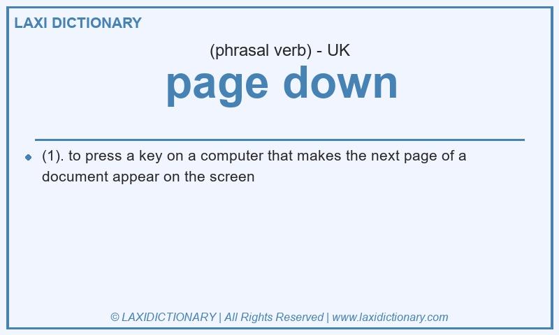 Definition page down in British English