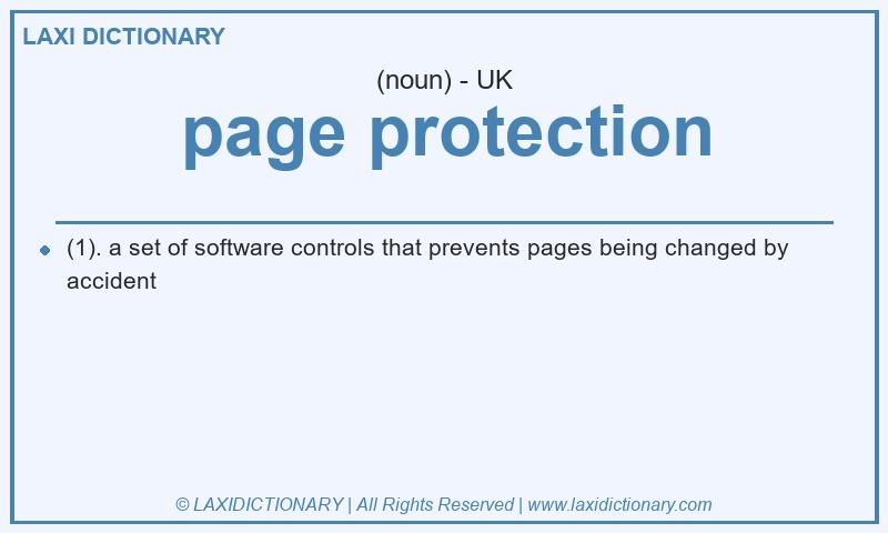 Definition page protection in British English