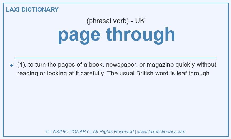 Definition page through in British English