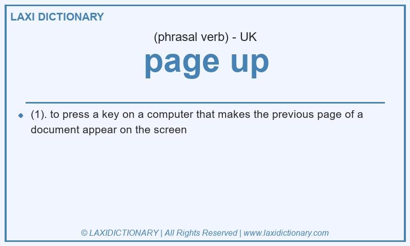 Definition page up in British English