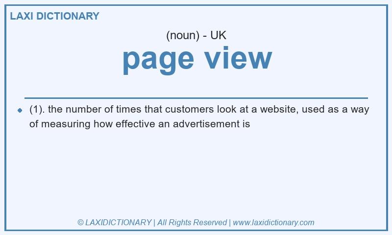 Definition page view in British English