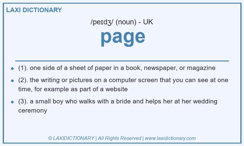 Definition page in British English