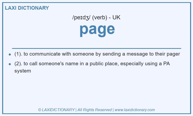 Definition page in British English