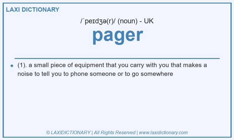 Definition pager in British English