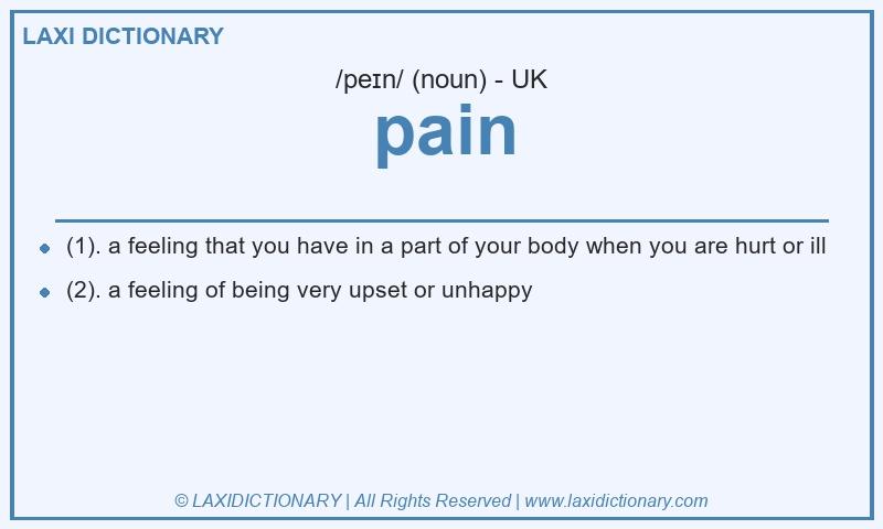 Definition pain in British English