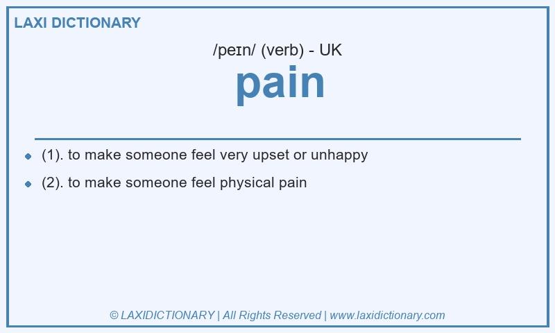 Definition pain in British English