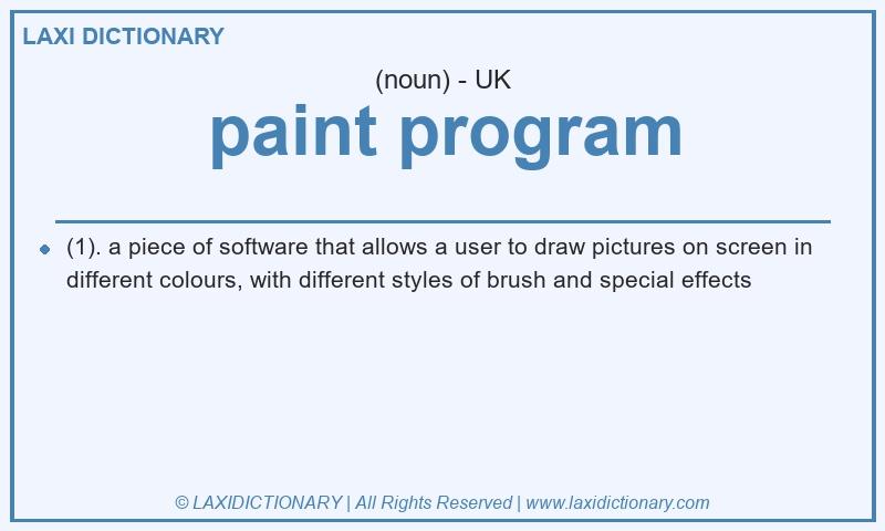 Definition paint program in British English