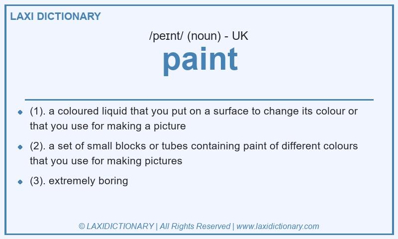 Definition paint in British English