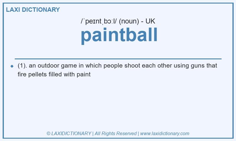 Definition paintball in British English