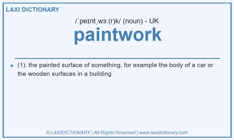 Definition paintwork in British English