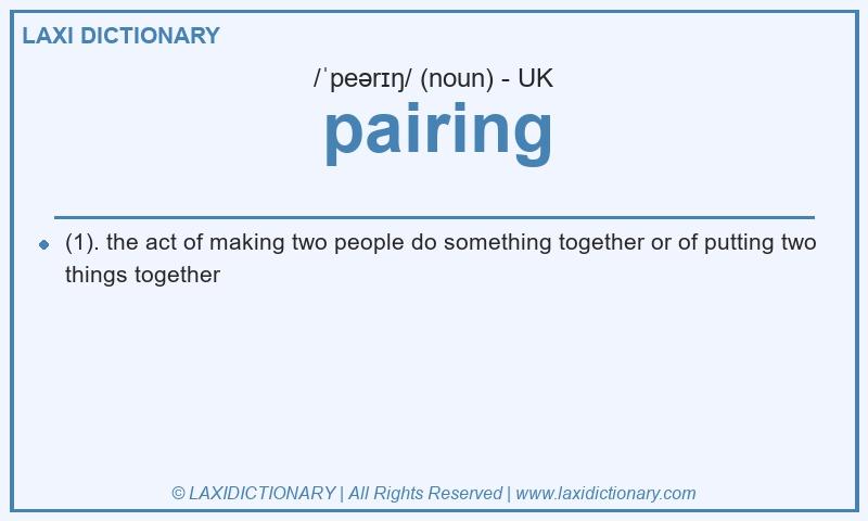 Definition pairing in British English
