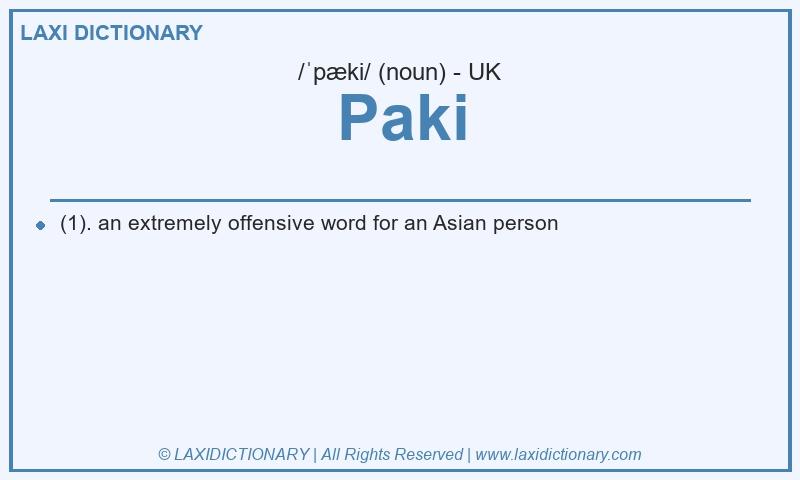 Definition Paki in British English