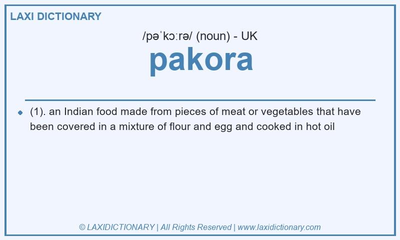 Definition pakora in British English