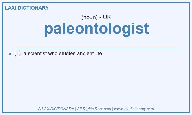 Definition paleontologist in British English