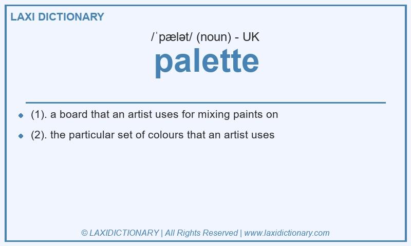 Definition palette in British English