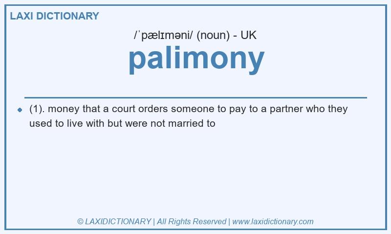Definition palimony in British English