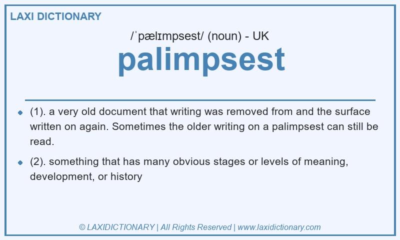 Definition palimpsest in British English