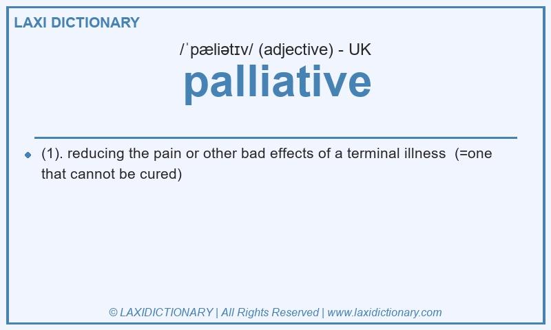 Definition palliative in British English