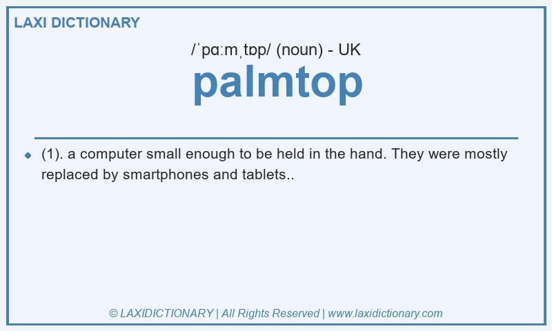 Definition palmtop in British English