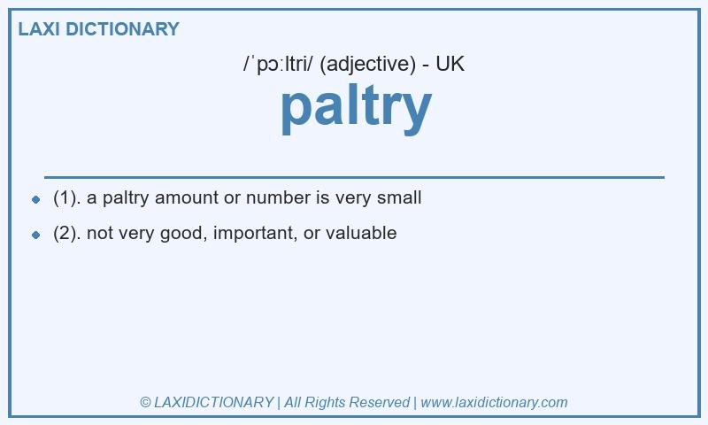 Definition paltry in British English