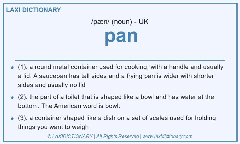 Definition pan in British English