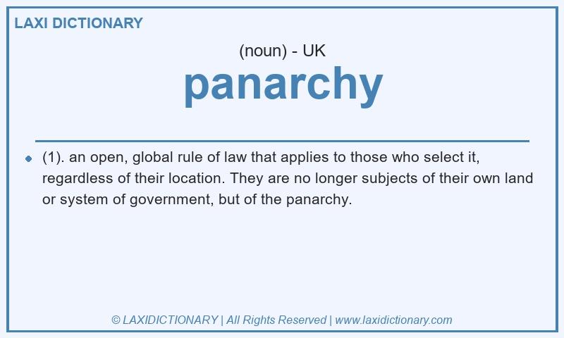 Definition panarchy in British English