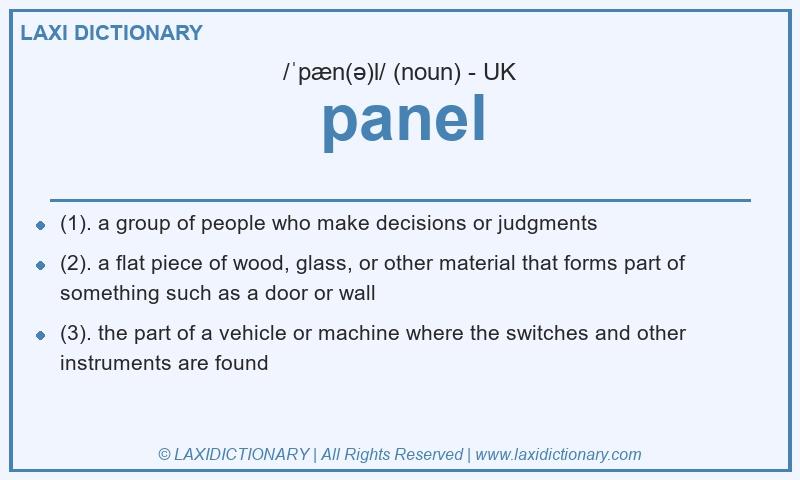 Definition panel in British English