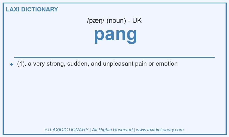 Definition pang in British English