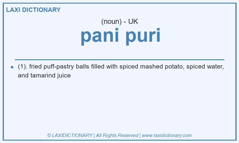 Definition pani puri in British English