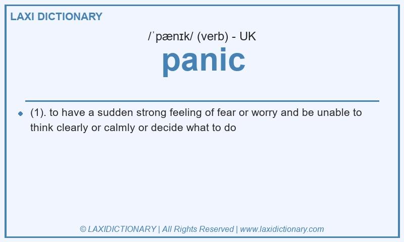 Definition panic in British English