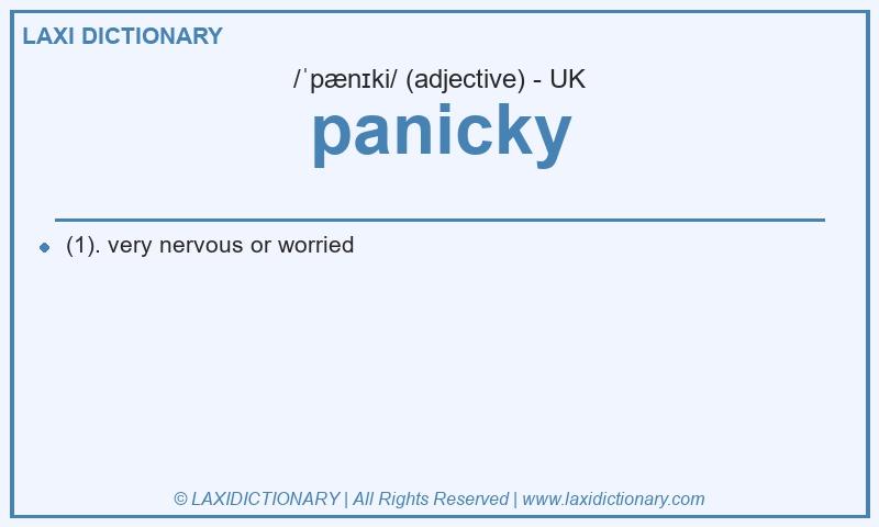 Definition panicky in British English