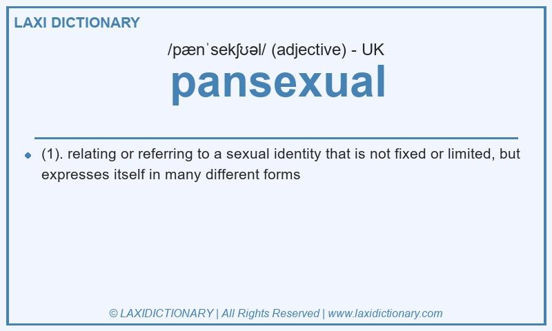 Definition pansexual in British English